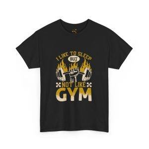 Funny Gym Lover Unisex Heavy Cotton Tee - "I Like to Sleep But Not Like Gym"