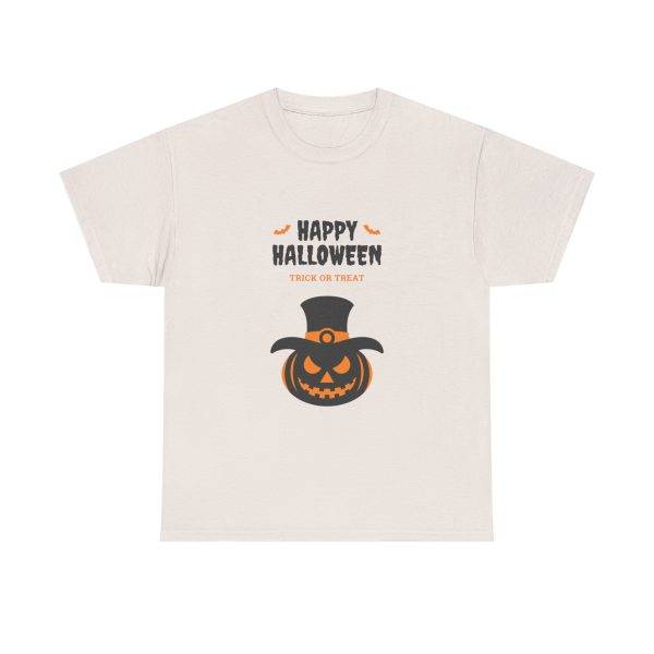 Happy Halloween Ice Gray Color T-Shirt For Unisex Heavy Cotton Tee Happy Halloween Ice Gray Color T-Shirt For Unisex Heavy Cotton Tee