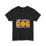 Unisex Heavy Cotton Tee - My Little Dog, Heartbeat at My Feet