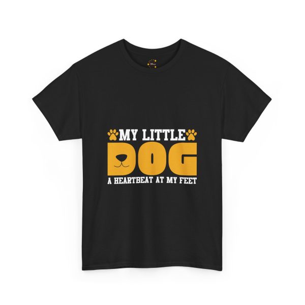 Unisex Heavy Cotton Tee - My Little Dog, Heartbeat at My Feet