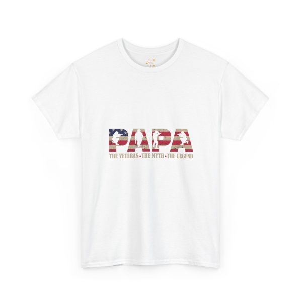 Patriotic Papa Unisex Heavy Cotton Tee - The Veteran, The Myth, The Legend