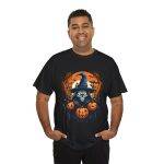 Scary Halloween pumpkin Black Color T-Shirt For Unisex Heavy Cotton Tee