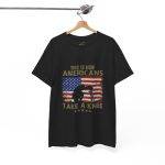 US Army With Flag Black Color T-Shirt For Unisex Heavy Cotton Tee