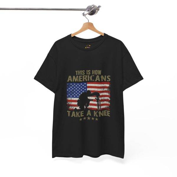 US Army With Flag Black Color T-Shirt For Unisex Heavy Cotton Tee