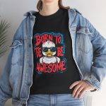 Fun 'Born to Be Awesome' Unisex Cotton Tee - Perfect for Kids and Teenagers!