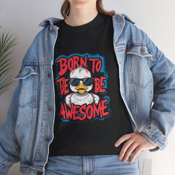 Fun 'Born to Be Awesome' Unisex Cotton Tee - Perfect for Kids and Teenagers!