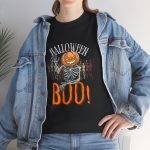 Halloween Boo Black Color T-Shirt For Unisex Heavy Cotton Tee Halloween Boo Black Color T-Shirt For Unisex Heavy Cotton Tee