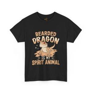 BEARDED DRAGON  IS MY SPIRIT ANIMAL Black Color T-Shirt For Unisex Heavy Cotton Tee