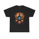 Scary Halloween pumpkin Black Color T-Shirt For Unisex Heavy Cotton Tee