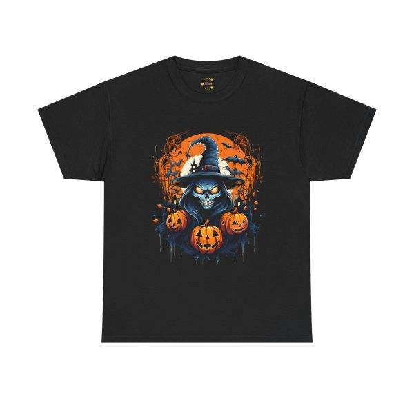 Scary Halloween pumpkin Black Color T-Shirt For Unisex Heavy Cotton Tee