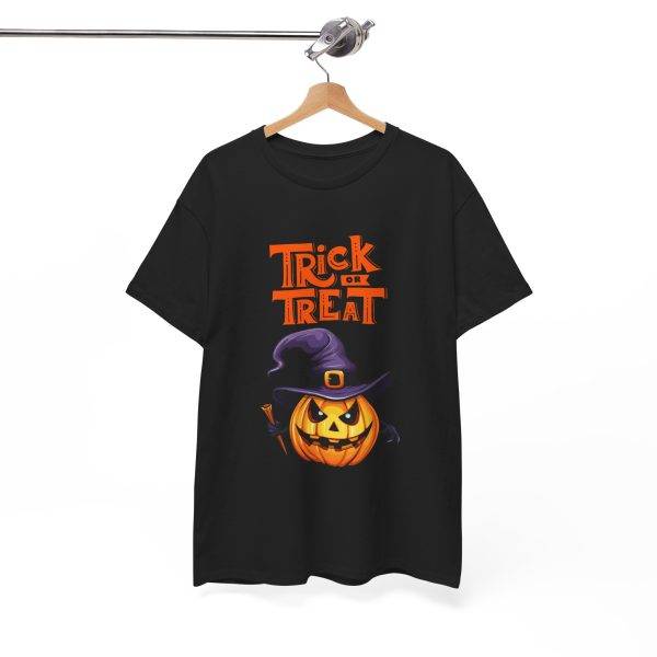Halloween Trick Or Treat Black Color T-Shirt For Unisex Heavy Cotton Tee