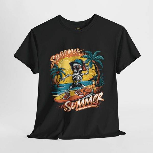Cool Skeleton Summer Vibes Unisex Heavy Cotton Tee