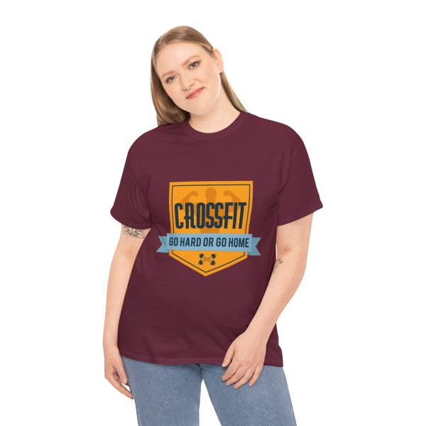 GYM Cross Fit Go Hard Or Go Home Maroon Color T-Shirt For Unisex Heavy Cotton Tee
