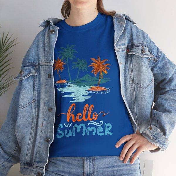 Hello Summer Royal Color T-Shirt For Unisex Heavy Cotton Tee Hello Summer Royal Color T-Shirt For Unisex Heavy Cotton Tee