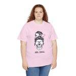 Girl Skull Pink Color T-Shirt For Women Heavy Cotton Tee