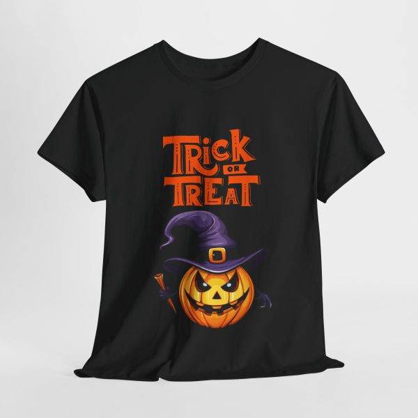 Halloween Trick Or Treat Black Color T-Shirt For Unisex Heavy Cotton Tee