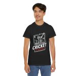 Sport Cricket In Action Black Color T-Shirt For Unisex Heavy Cotton Tee