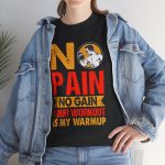 No pain no gain gym Black Color T-Shirt for Unisex Heavy Cotton Tee