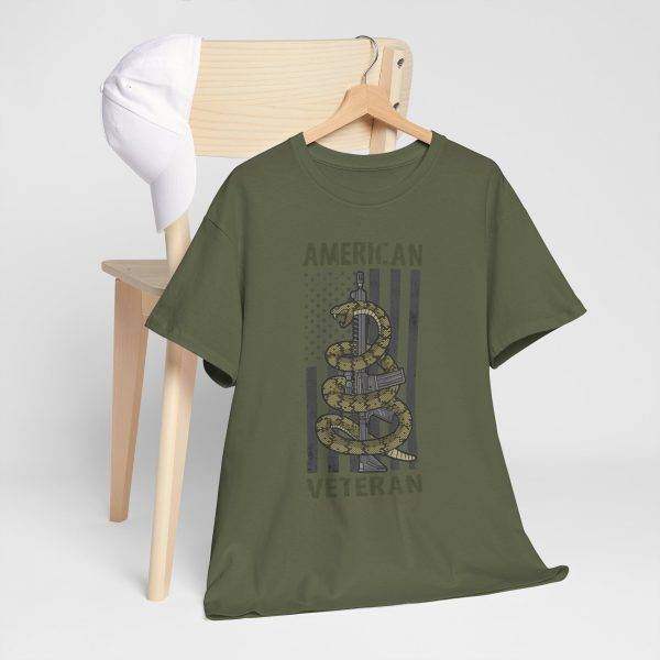 American Veteran Military Green Color T-Shirt For Unisex Heavy Cotton Tee