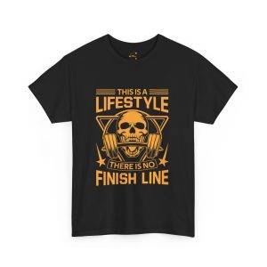 Men's Skull GYM Lifestyle Tee - 'This is a Lifestyle, There is No Finish Line'