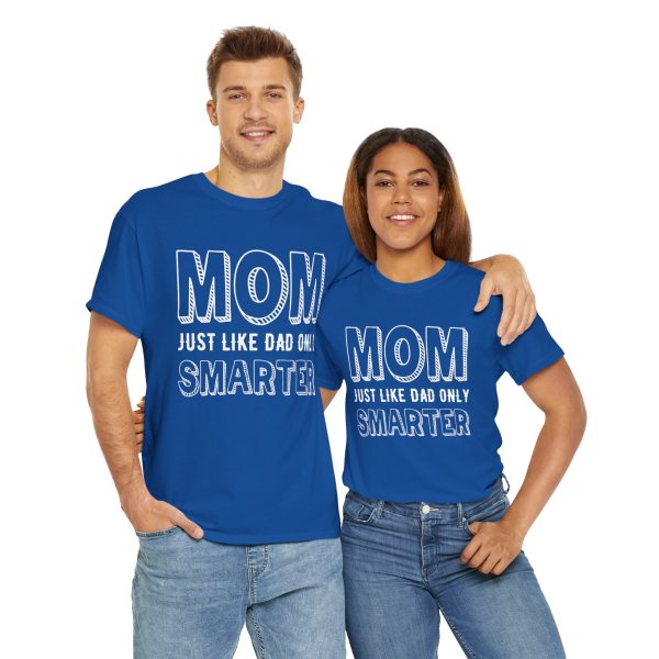 Mother Mom Just Like Dad Only Smarter Royal Color Tshirt For Unisex Heavy Cotton Tee