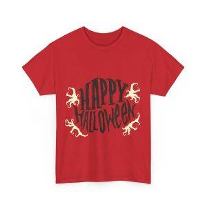 Happy Halloween Red Color T-Shirt For Unisex Heavy Cotton Tee