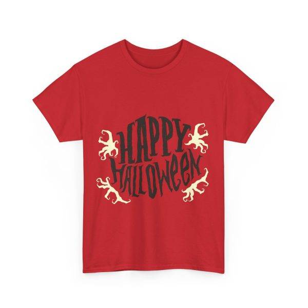 Happy Halloween Red Color T-Shirt For Unisex Heavy Cotton Tee Happy Halloween Red Color T-Shirt For Unisex Heavy Cotton Tee
