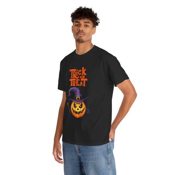 Halloween Trick Or Treat Black Color T-Shirt For Unisex Heavy Cotton Tee