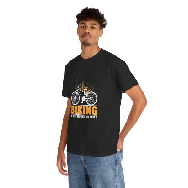 Biking Black Color T-Shirt For Unisex Heavy Cotton Tee