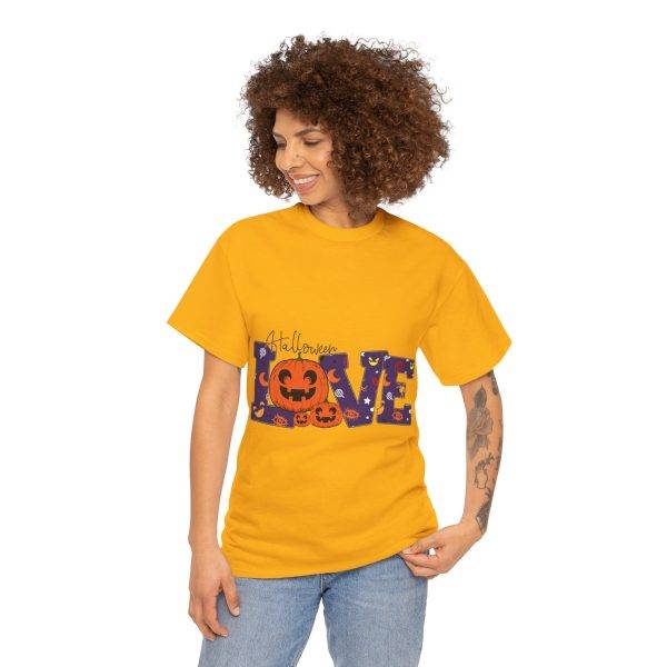Love Halloween Gold Color T-Shirt For Unisex Heavy Cotton Tee