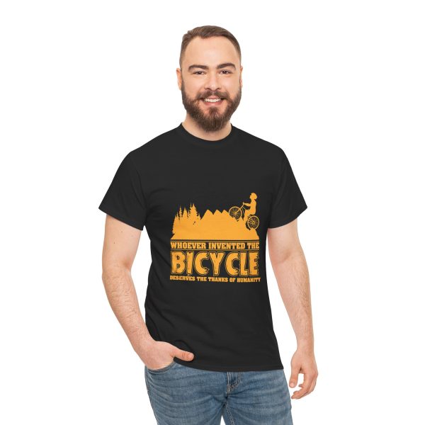 Bicycle Black Color T-Shirt For Unisex Heavy Cotton Tee