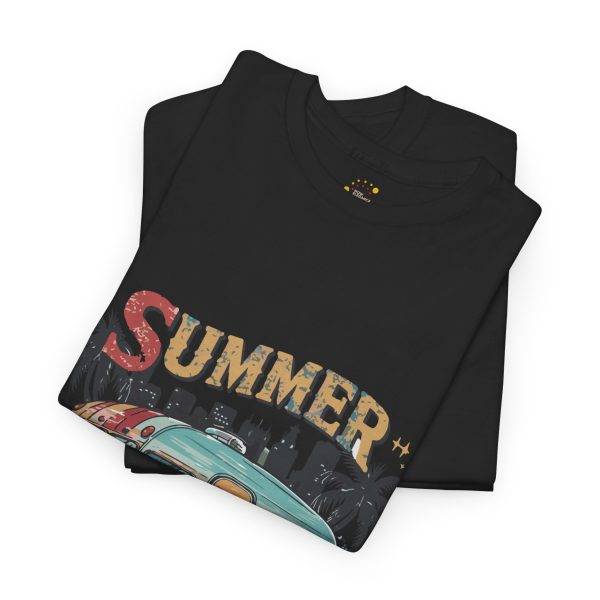 Summer Vibes Black Color T-Shirt For Unisex Heavy Cotton Tee