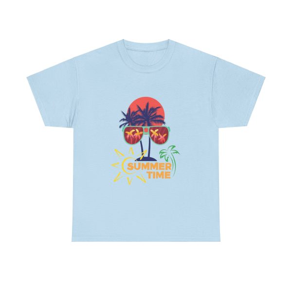 Summer Time Light Blue Color T-Shirt For Unisex Heavy Cotton Tee