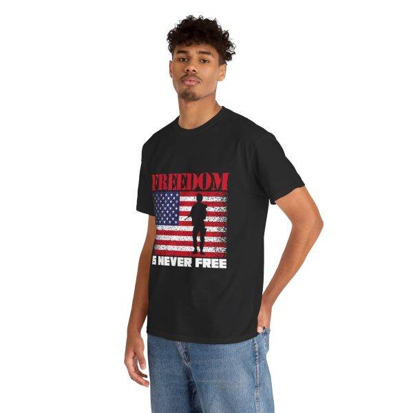 Freedom US Flag Black Color T-Shirt For Unisex Heavy Cotton Tee