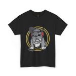Bulldog Black Color T-Shirt For Unisex Heavy Cotton Tee