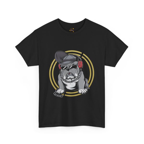 Bulldog Black Color T-Shirt For Unisex Heavy Cotton Tee