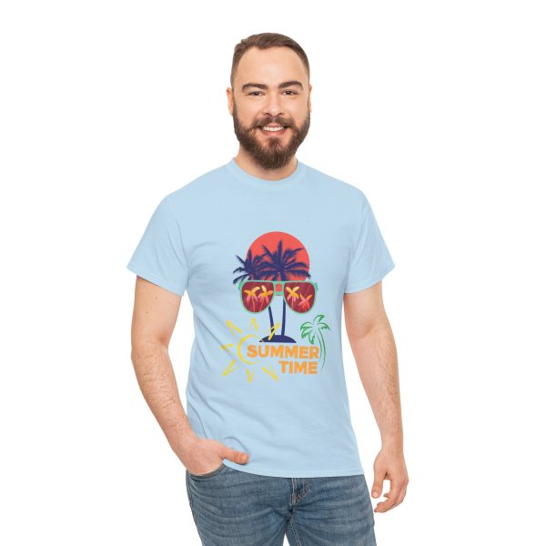 Summer Time Light Blue Color T-Shirt For Unisex Heavy Cotton Tee