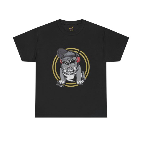 Bulldog Black Color T-Shirt For Unisex Heavy Cotton Tee