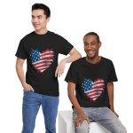 Patriotic USA Heart Unisex Heavy Cotton Tee