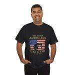 US Army With Flag Black Color T-Shirt For Unisex Heavy Cotton Tee