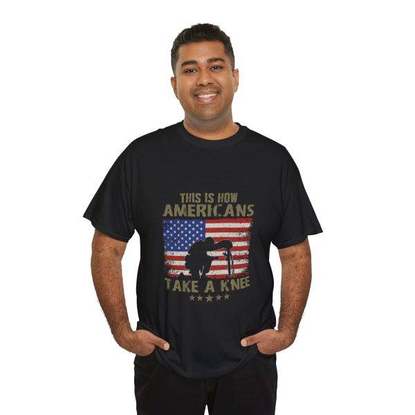 US Army With Flag Black Color T-Shirt For Unisex Heavy Cotton Tee