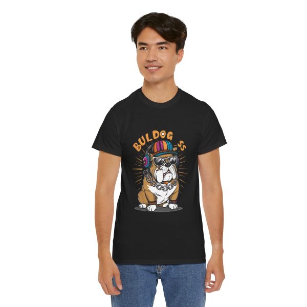 Bulldog Black Color T-Shirt For Unisex Heavy Cotton Tee
