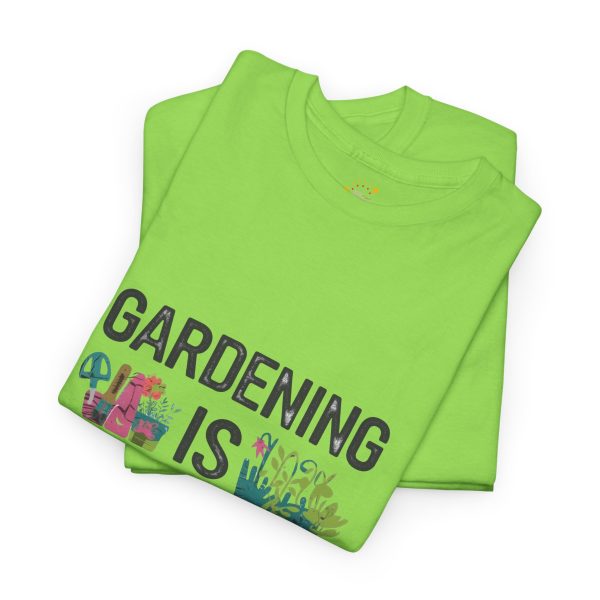 Gardening is My Therapy Unisex Heavy Cotton Tee - Vibrant Green T-Shirt for Plant Lovers