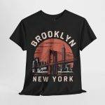 Brooklyn New York Black Color T-Shirt For Unisex Heavy Cotton Tee