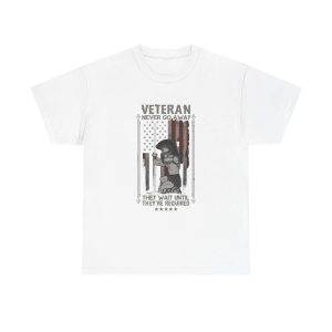 American Veterans White Color Tshirt For Unisex Heavy Cotton Tee