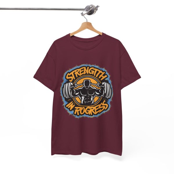 Strength In Progress Maroon Color T-Shirt For Unisex Heavy Cotton Tee