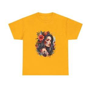 Beauty Women Gold Color T-Shirt For Unisex Heavy Cotton Tee