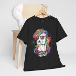 Hipster Unicorn black color Tshirt For Unisex Heavy Cotton Tee