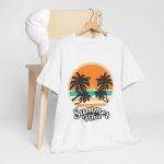 Summer Vibes White Color T-Shirt for Unisex Heavy Cotton Tee