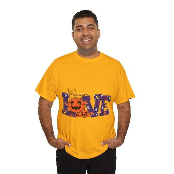 Love Halloween Gold Color T-Shirt For Unisex Heavy Cotton Tee
